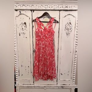 Anthropology 9 h15 stcl pink and white dress | 2